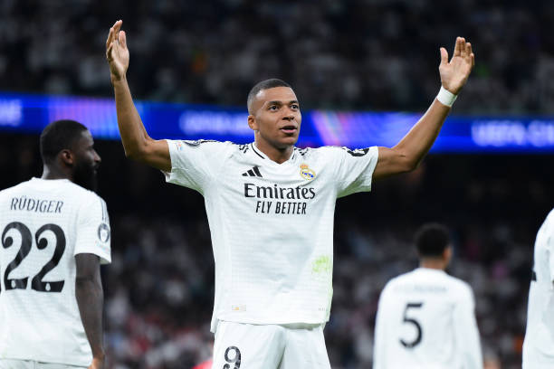 Real Madrid vs Stuttgart Review: Kylian Mbappe celebrates during the UEFA Champions League 2024/25 League Phase MD1 match between Real Madrid and Stuttgart at Estadio Santiago Bernabeu on September 17, 2024 in Madrid, Spain.