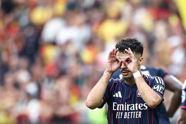 Ligue 1 Roundup, Matchday 1: Georges Mikautadze celebrates his goal during the Ligue 1 match between RC Lens and Lyon at Stade Bollaert-Delelis on August 16, 2025.