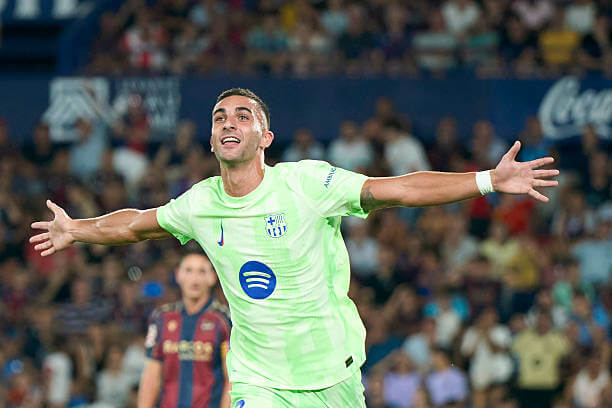 Levante vs Barcelona Review: Ferran Torres celebrates his goal during the La Liga match between Levante and Barcelona at the Estadio Ciudad de Valencia on August 23, 2025.