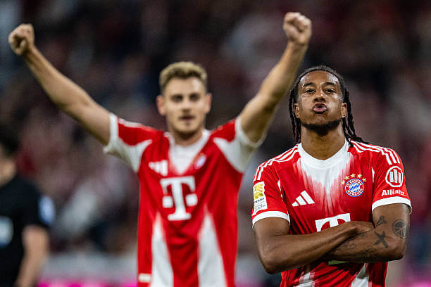 Bayern Munich vs RB Leipzig Review: Michael Olise celebrates his first goal of the game during the Bundesliga match between Bayern Munich and RB Leipzig at the Allianz Arena on August 22, 2025.