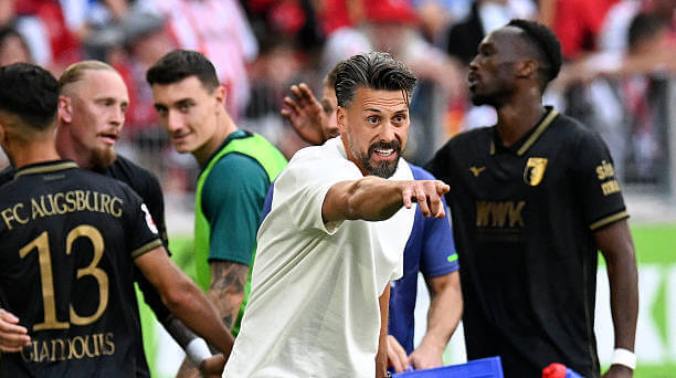 Bundesliga Roundup, Matchday 1: Sandro Wagner reacts as his players celebrate during the Bundesliga match between Freiburg and Augsburg on August 23, 2025.