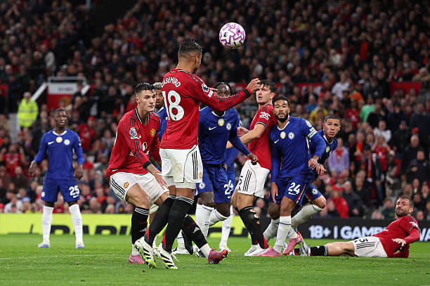 Manchester United vs Chelsea Review: Casemiro scores during the Premier League match between Manchester United and Chelsea at Old Trafford on September 20, 2025.