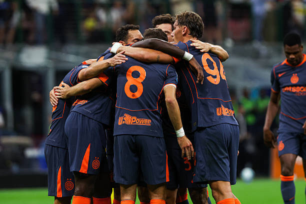 Serie A Roundup, Matchday 4: Inter players celebrate during the Serie A match between Inter and Sassuolo at the Giuseppe Meazza on September 21, 2025.