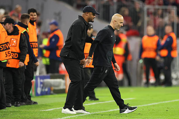 Bayern Munich vs Chelsea Review: Vincent Kompany and Enzo Maresca interact after the UEFA Champions League 2025/26 League Phase MD1 match between Bayern Munich and Chelsea at the Allianz Arena on September 17, 2025.