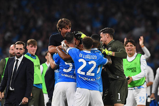 Serie A Roundup, Matchday 4: Lorenzo Lucca celebrates his goal during the Serie A match between Napoli and Pisa at the Stadio Diego Armando Maradona on September 22, 2025.
