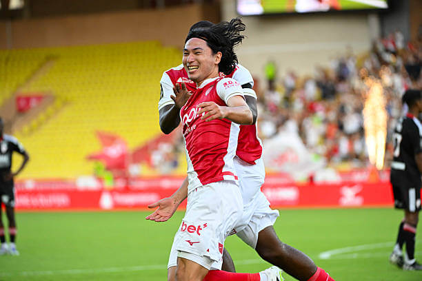 Ligue 1 Roundup, Matchday 3: Takumi Minamino celebrates his goal during the Ligue 1 match between Monaco and Strasbourg at Stade Louis II on August 31, 2025.