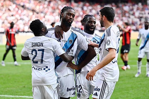 Ligue 1 Roundup, Matchday 6: Jean-Philippe Krasso celebrates after scoring from the penalty spot during the Ligue 1 match between OGC Nice and Paris FC at the Allianz Riviera on September 28, 2025.