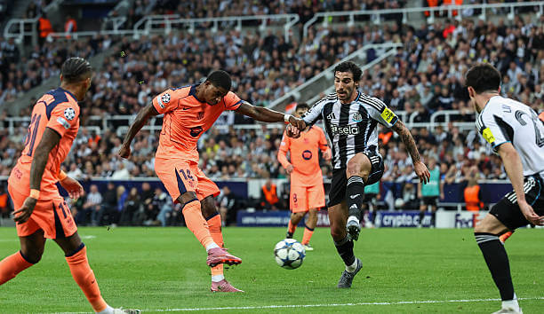 Newcastle vs Barcelona Review: Marcus Rashford scores his second goal of the game during the UEFA Champions League 2025/26 League Phase MD1 match between Newcastle and Barcelona at St James' Park on September 18, 2025.