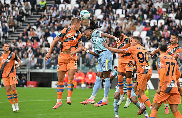 Juventus vs Atalanta Review: Khephren Thuram competes for the ball with Kamal Sulemana during the Serie A match between Juventus and Atalanta at the Allianz Stadium on September 27, 2025.