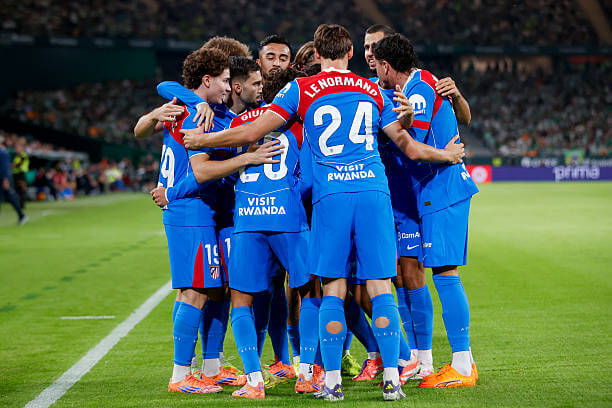 La Liga Roundup, Matchday 10: Atletico Madrid players celebrate during the La Liga match between Real Betis and Atletico Madrid at Estadio de La Cartuja on October 27, 2025.