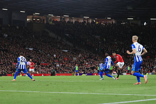 Manchester United vs Brighton Review: Casemiro scores during the Premier League match between Manchester United and Brighton at Old Trafford on October 25, 2025.