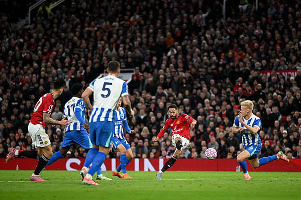 Manchester United vs Brighton Review: Matheus Cunha scores during the Premier League match between Manchester United and Brighton at Old Trafford on October 25, 2025.