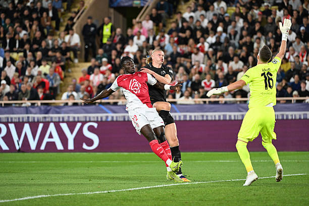 Monaco vs Manchester City Review: Erling Haaland scores his first goal of the game during the UEFA Champions League 2025/26 League Phase MD2 match between Monaco and Manchester City at Stade Louis II on October 1, 2025.