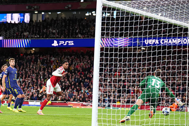 Arsenal vs Atlético Madrid Review: Gabriel scores during the UEFA Champions League 2025/26 League Phase MD3 match between Arsenal and Atletico Madrid at the Emirates Stadium on October 21, 2025.