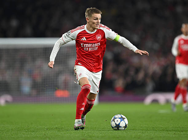 Arsenal vs Olympiacos Review: Martin Odegaard in action during the UEFA Champions League 2025/26 League Phase MD2 match between Arsenal and Olympiacos at the Emirates Stadium on October 01, 2025.