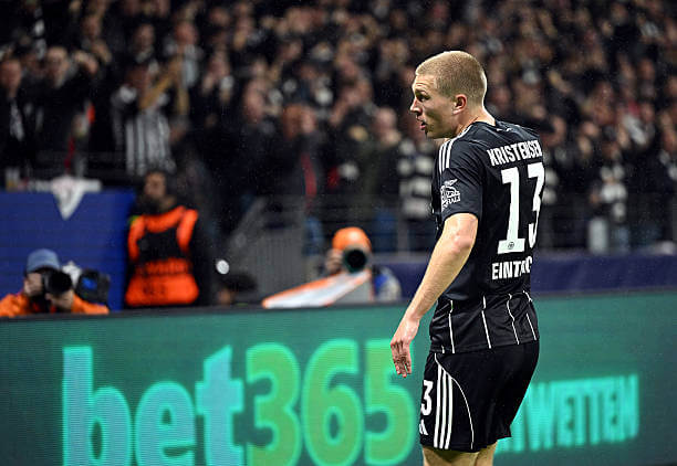 Frankfurt vs Liverpool Review: Rasmus Kristensen celebrates his goal during the UEFA Champions League 2025/26 League Phase MD3 match between Frankfurt and Liverpool at the Deutsche Bank Park on October 22, 2025.