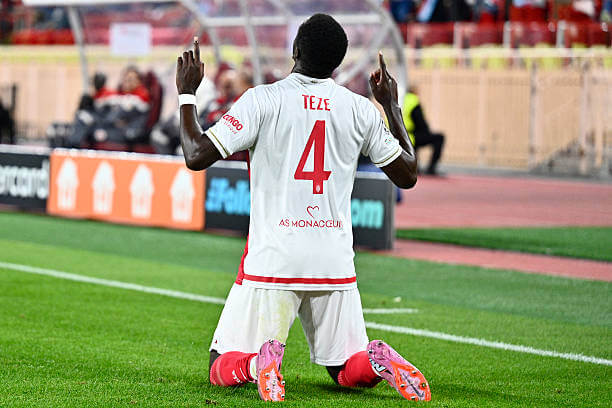 Monaco vs Manchester City Review: Jordan Teze celebrates his goal during the UEFA Champions League 2025/26 League Phase MD2 match between Monaco and Manchester City at Stade Louis II on October 1, 2025.