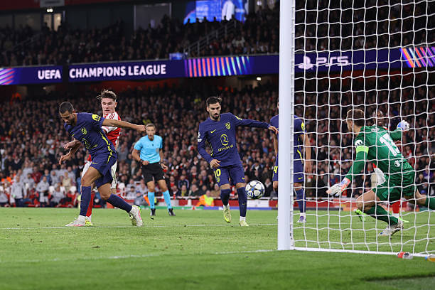 Arsenal vs Atlético Madrid Review: Viktor Gyokeres scores his first goal of the game during the UEFA Champions League 2025/26 League Phase MD3 match between Arsenal and Atletico Madrid at the Emirates Stadium on October 21, 2025.