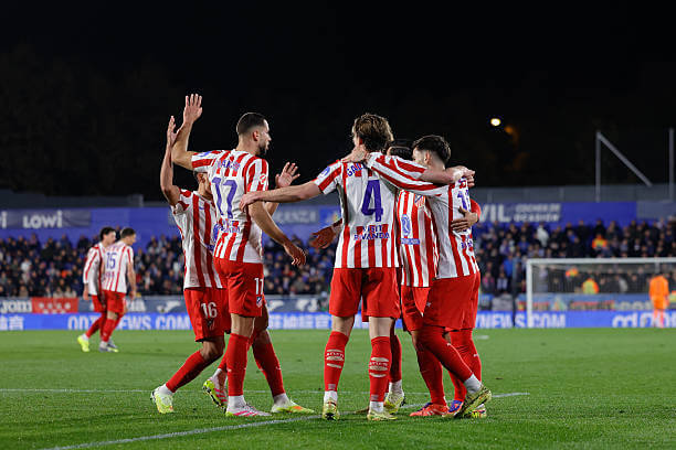 La Liga Roundup, Matchday 13: Atletico Madrid players celebrate during the La Liga match between Getafe and Atletico Madrid at the Coliseum on November 23, 2025.