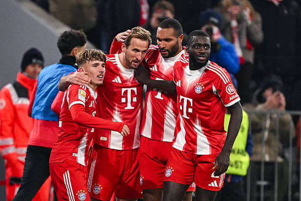 Bundesliga Roundup, Matchday 11: Bayern Munich players celebrate during the Bundesliga match between Bayern Munich and Freiburg at Allianz Arena on November 22, 2025.