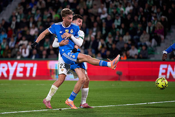Elche vs Real Madrid Review: Dean Huijsen scores during the La Liga match between Elche and Real Madrid at the Estadio Manuel Martinez Valero on November 23, 2025..