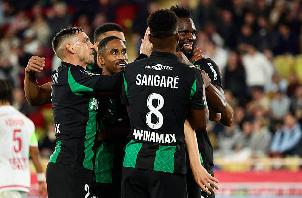 Ligue 1 Roundup, Matchday 12: Odsonne Edouard celebrates his goal with his teammates during the Ligue 1 match between Monaco and RC Lens at the Stade Louis II on November 8, 2025.