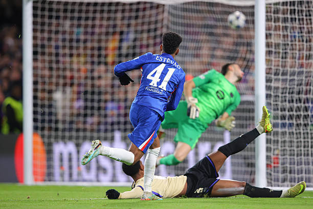 Chelsea vs Barcelona Review: Estevao Willian scores during the UEFA Champions League 2025/26 League Phase MD5 match between Chelsea and Barcelona at Stamford Bridge on November 25, 2025.