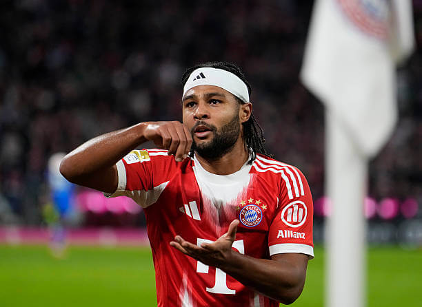Bayern Munich vs Bayer Leverkusen Review: Serge Gnabry celebrates his goal during the Bundesliga match between Bayern Munich and Bayer Leverkusen at the Allianz Arena on November 01, 2025.