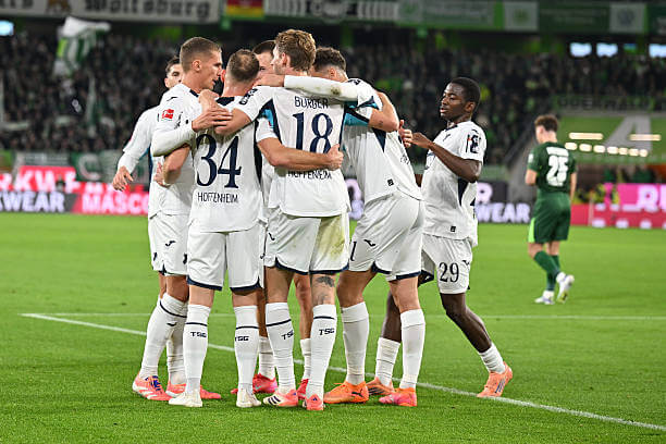 Bundesliga Roundup, Matchday 9: Hoffenheim players celebrate during the Bundesliga match between Wolfsburg and Hoffenheim at Volkswagen Arena on November 02, 2025.