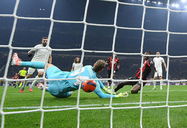 AC Milan vs Lazio Review: Rafael Leao scores during the Serie A match between AC Milan and Lazio at the San Siro on November 29, 2025.