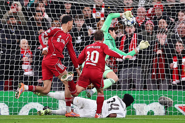 Liverpool vs Real Madrid Review: Alexis Mac Allister scores during the UEFA Champions League 2025/26 League Phase MD4 match between Liverpool and Real Madrid at Anfield on November 4, 2025.