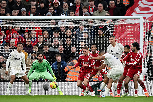 Liverpool vs Nottingham Forest Review: Murillo scores during the Premier League match between Liverpool and Nottingham Forest at Anfield on November 22, 2025.
