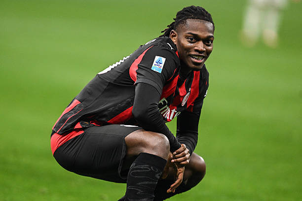 AC Milan vs Lazio Review: Rafael Leao celebrates his goal during the Serie A match between AC Milan and Lazio at the San Siro on November 29, 2025.