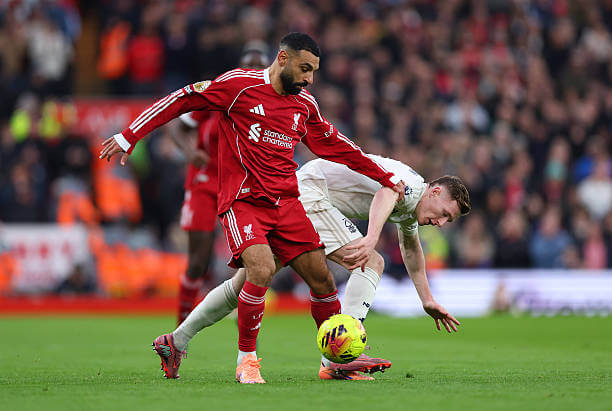 Liverpool vs Nottingham Forest Review: Mohamed Salah battles for the ball with Elliot Anderson during the Premier League match between Liverpool and Nottingham Forest at Anfield on November 22, 2025.
