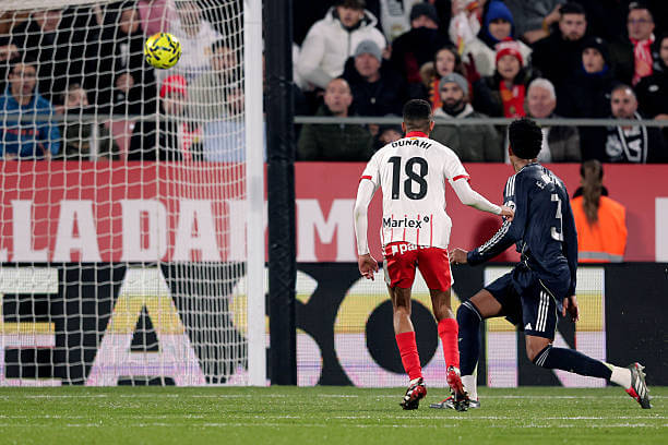 Girona vs Real Madrid Review: Azzedine Ounahi scores during the La Liga match between Girona and Real Madrid at the Montilivi Stadium on November 30, 2025.