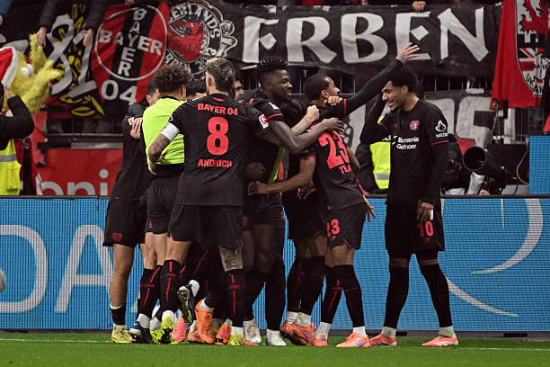 Bundesliga Roundup, Matchday 14: Bayer Leverkusen players celebrate during the Bundesliga match between Bayer Leverkusen and FC Cologne at BayArena on December 13, 2025.