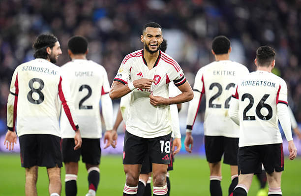 Premier League Roundup, Matchday 13: Cody Gakpo celebrates his goal during the Premier League match between West Ham and Liverpool at the London Stadium November 30, 2025.