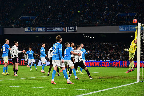 Napoli vs Juventus Review: Michele Di Gregorio makes a save during the Serie A match between Napoli and Juventus at the Stadio Diego Armando Maradona on December 07, 2025.