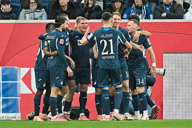 Bundesliga Roundup, Matchday 14: Tim Skarke celebrates his goal with his teammates during the Bundesliga match between Union Berlin and RB Leipzig at Stadion An der Alten Foersterei on December 12, 2025.