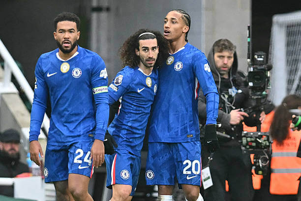 Newcastle vs Chelsea Review: Joao Pedro celebrates with his teammates during the Premier League match between Newcastle and Chelsea at St James' Park on December 20, 2025.