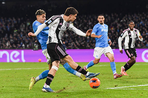 Napoli vs Juventus Review: Kenan Yıldız scores during the Serie A match between Napoli and Juventus at the Stadio Diego Armando Maradona on December 07, 2025.