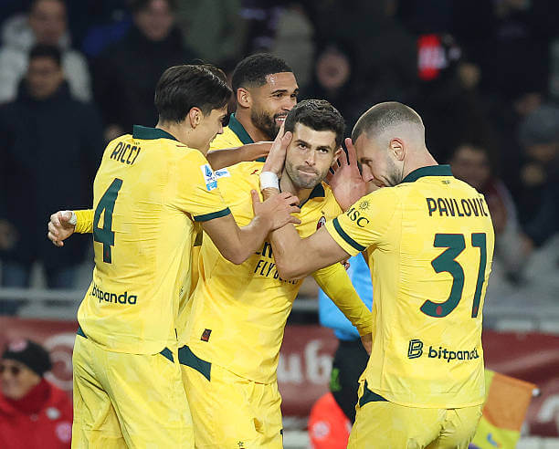 Serie A Roundup, Matchday 14: Christian Pulisic celebrates his goal during the Serie A match between Torino and AC Milan at Stadio Olimpico di Torino on December 08, 2025.