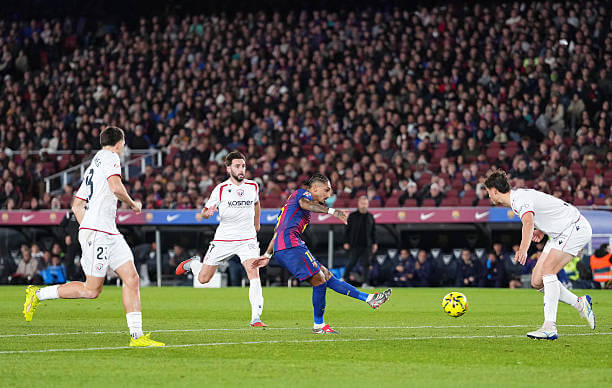 Barcelona vs Osasuna Review: Raphinha scores his first goal of the game during the La Liga match between Barcelona and Osasuna at the Camp Nou on December 13, 2025.