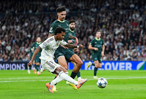 Real Madrid vs Manchester City Review: Rodrygo scores during the UEFA Champions League 2025/26 League Phase MD6 match between Real Madrid and Manchester City at the Santiago Bernabeu on December 10, 2025.