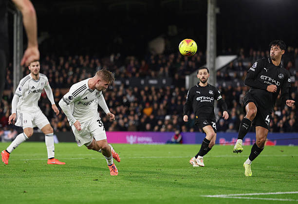 Fulham vs Manchester City Review: Emile Smith Rowe scores during the Premier League match between Fulham and Manchester City at Craven Cottage on December 02, 2025.
