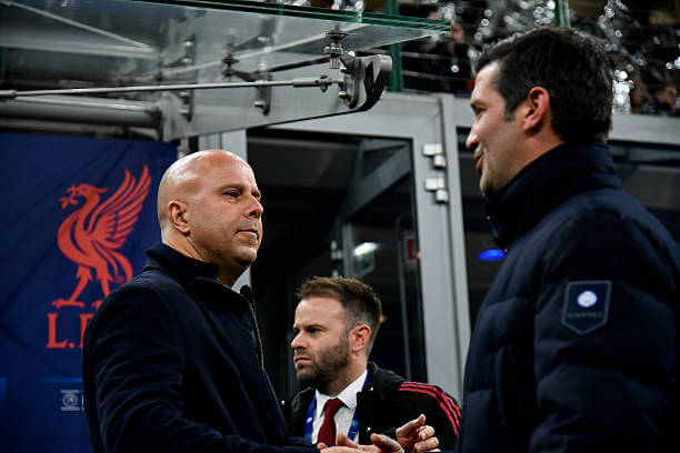 Inter vs Liverpool Review: Arne Slot and Cristian Chivu greet each other prior to the UEFA Champions League 2025/26 League Phase MD6 match between Intern and Liverpool at the Giuseppe Meazza on December 9, 2025.