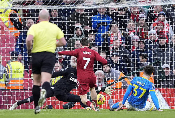 Liverpool vs Wolves Review: Florian Wirtz scores during the Premier League match between Liverpool and Wolves at Anfield on December 27, 2025.