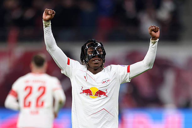 Bundesliga Roundup, Matchday 13: Yan Diomande celebrates his goal during the Bundesliga match between RB Leipzig and Frankfurt at Red Bull Arena on December 06, 2025.