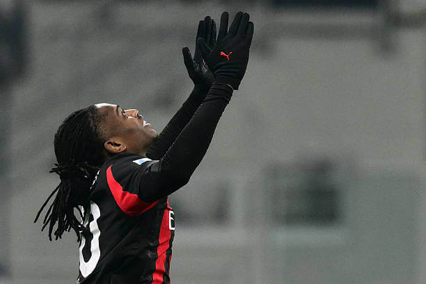 Serie A Roundup, Matchday 19: Rafael Leao celebrates his goal during the Serie A match between AC Milan and Genoa at San Siro on January 8, 2025.